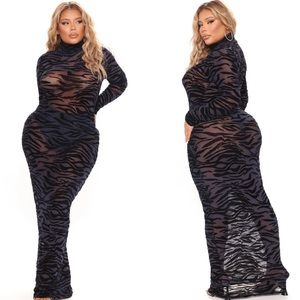 Fashion nova sheer maxi dress 1x